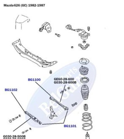 BG1102 Belgum bloco silencioso interno traseiro de braço oscilante transversal