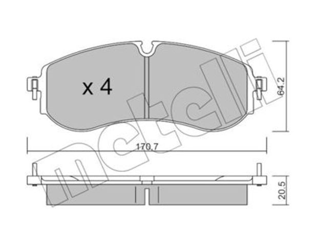 Колодки тормозные задние дисковые METELLI 2212630