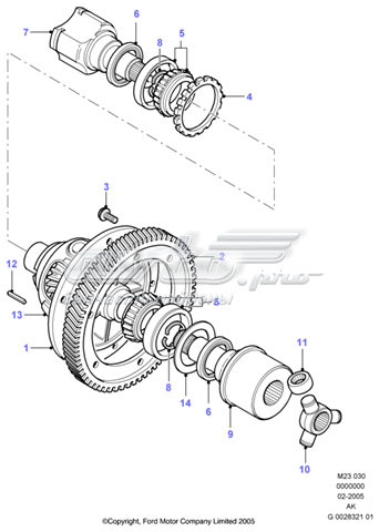 ШРУС внутренний передний левый FORD 1009653