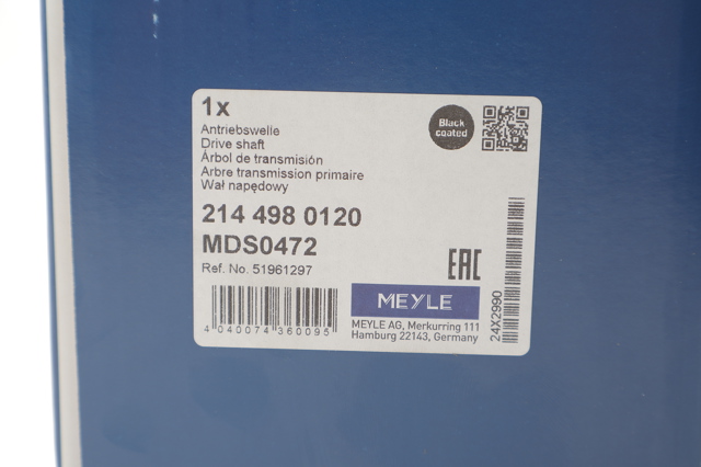 Привод передний левый Meyle 2144980120 цена, от 110.69 USD
