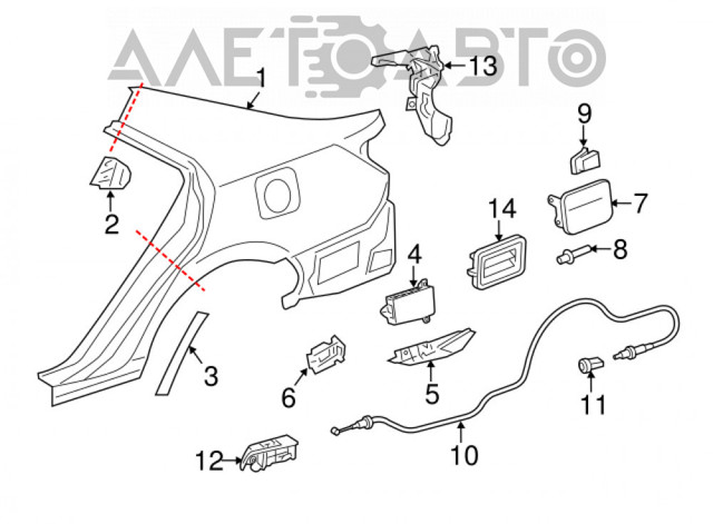 6160106110 Toyota Боковая часть задняя левая