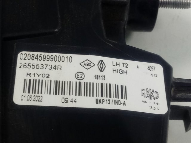 Фонарь задний левый внутренний 265553734R Renault (RVI)