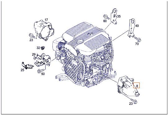 Кронштейн подушки (опоры) двигателя левой A6512233804 Mercedes