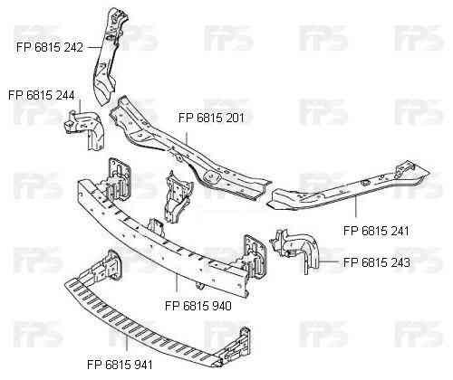 Суппорт радиатора правый / монтажная панель крепления фар FPS FP6815242 цена, от 15.72 USD