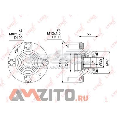 Ступица задняя WH1202 Lynxauto