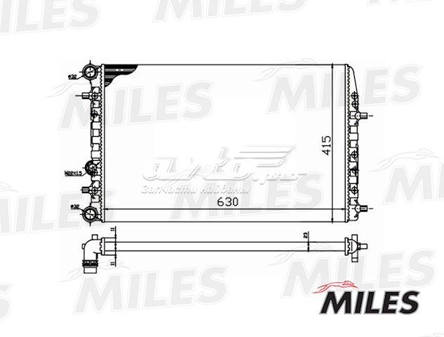 ACRM042 Miles radiador de esfriamento de motor