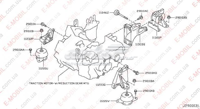  Задняя опора двигателя Nissan LEAF 1