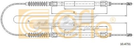 Задний трос ручника 104731 Cofle