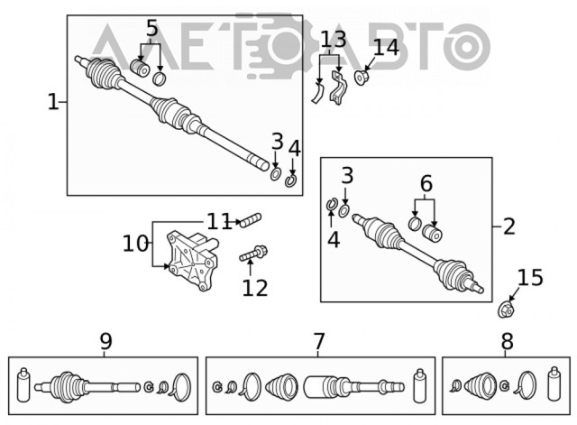 FTF12550X Mazda Полуось передняя, правая