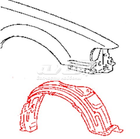 Guarda-barras direito do pára-lama dianteiro para Toyota Camry (V10)