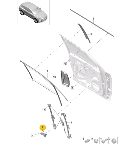 5Q0959801C Porsche Привод электростеклоподъемника передний