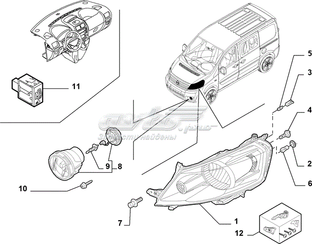 Фара левая Fiat/Alfa/Lancia 1401368180 цена, от 31.79 USD