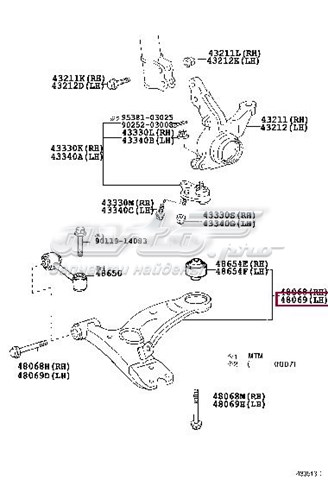 Поперечний важіль 4806905060 TOYOTA