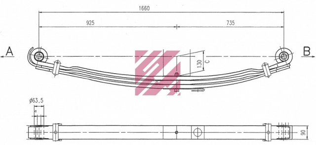 Передние рессоры Weweler F088T391ZA75 цена, от 529.27 USD