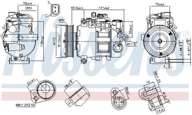 89513 Nissens compressor de aparelho de ar condicionado