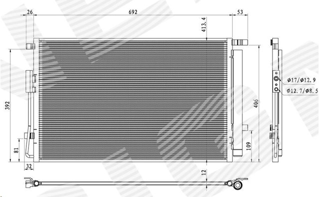 Конденсатор кондиционера Signeda RC94786 цена, от 84.36 USD