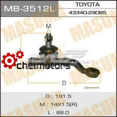 Нижняя левая шаровая опора Masuma MB3512L цена, от 14.35 USD