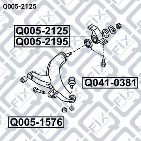Q0052125 Q-fix bloco silencioso dianteiro do braço oscilante inferior