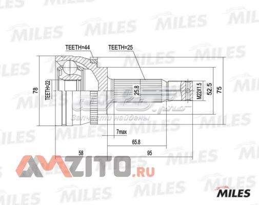 ШРУС наружный передний GA20537 Miles