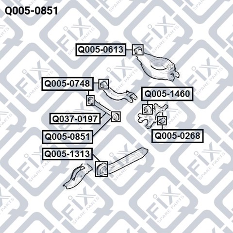 Наружный сайлентблок заднего поперечного рычага  Q-fix Q0050851