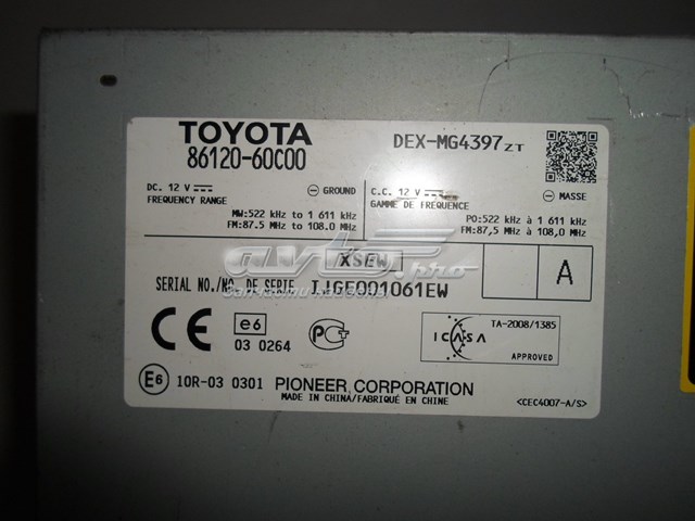  Toyota 8612060C00
