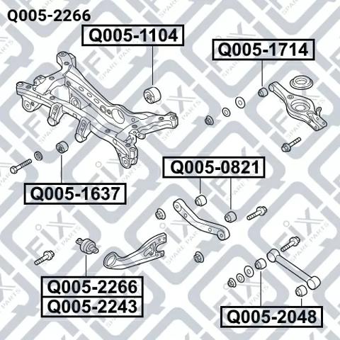 Сайлентблок заднего продольного нижнего рычага Q0052266 Q-fix