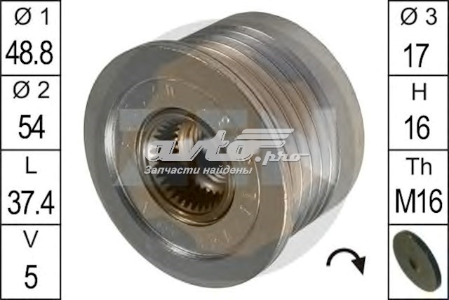 Шкив генератора ZN5432 ZEN