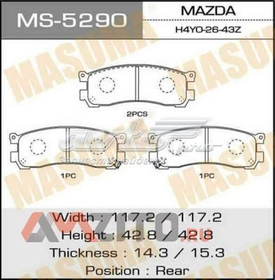 Задние тормозные колодки MS5290 Masuma