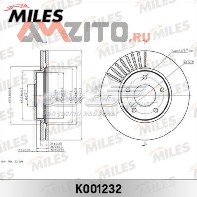 Передние тормозные диски K001232 Miles