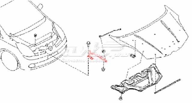 Петля капота правая 654001U600 Nissan