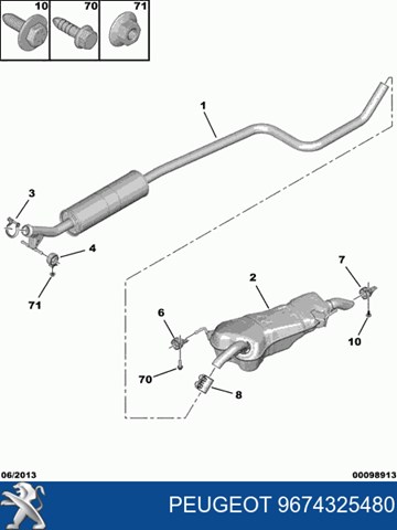 9674325480 Peugeot/Citroen Крепление глушителя