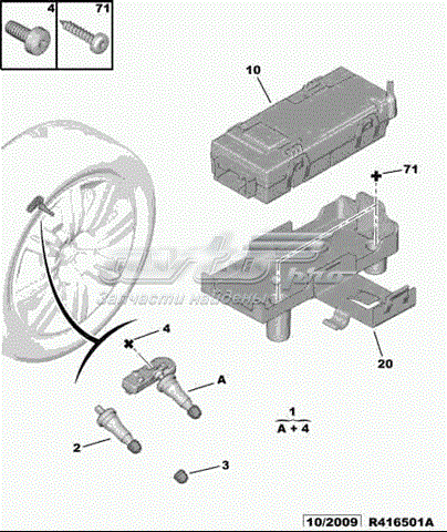 Válvula para a roda para Peugeot 307 (3A, 3C)