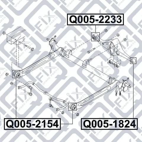 Сайлентблок задней балки Q0052154 Q-fix