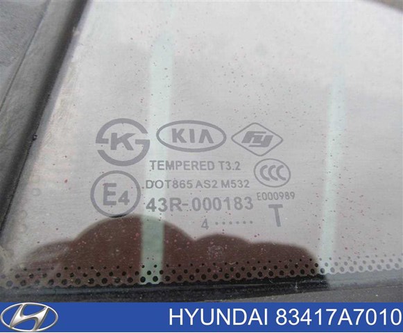 83417a7010 Hyundai/Kia vidro de janelo da porta traseira esquerda