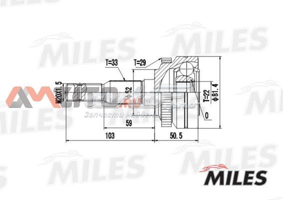 ШРУС наружный передний GA20365 Miles