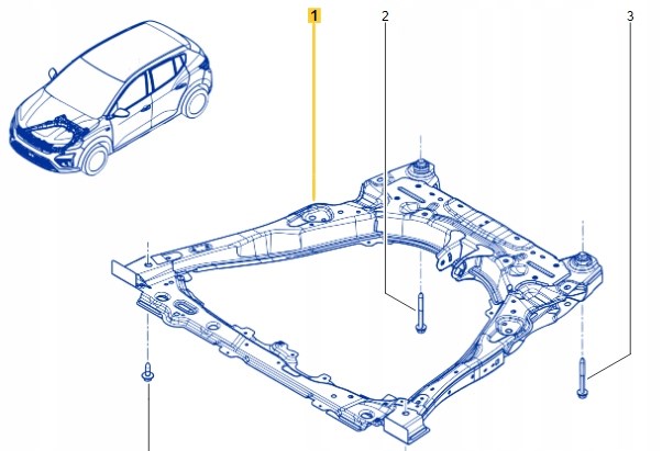 544015694R Renault (RVI) Подрамник передней подвески