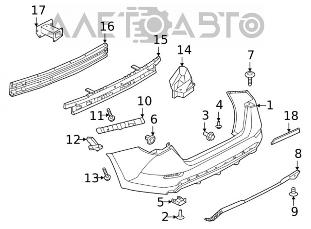 Накладка заднего бампера FPS FP5074970 цена, от 33.26 USD