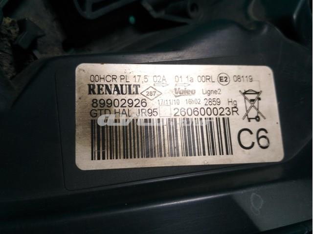 Левая фара 260600023R Renault (RVI)