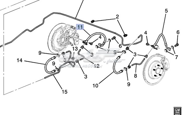 95429935 General Motors шланг тормозной задний правый bolt