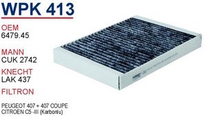 Фильтр воздушный отопителя Wunder WPK413 цена, от 6.83 USD