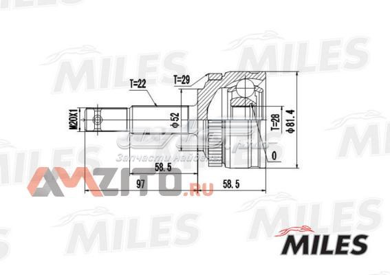 ШРУС наружный передний GA20358 Miles