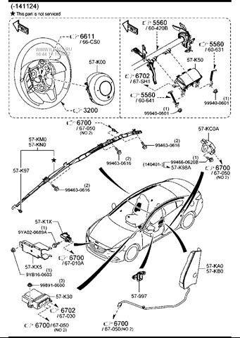 Подушка безопасности (AIRBAG) водительская на Mazda 6 GJ, GL