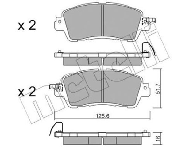 Передние тормозные колодки 2210850 Metelli