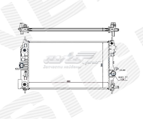 Радиатор охлаждения двигателя SIGNEDA RA630724