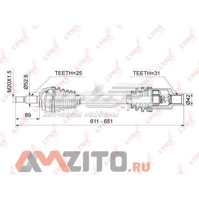 Правая полуось CD1022 Lynxauto