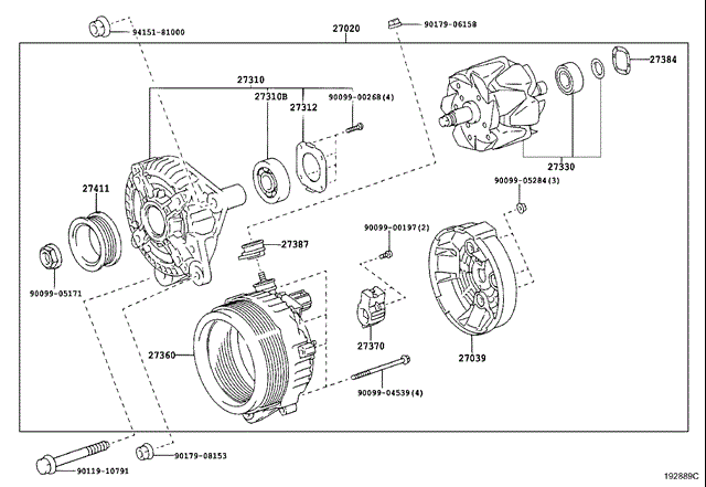 Генератор 2706050390 Toyota