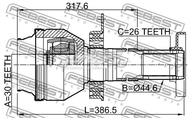 Внутренний шрус FEBEST 2311T5MT6RH