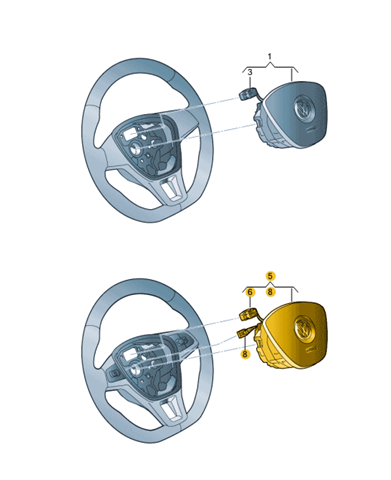 Airbag в мультируль VAG 5NN880201LHVF цена, от 141.24 USD