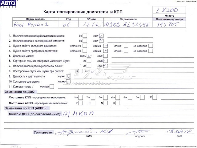 Двигатель QJBB Ford