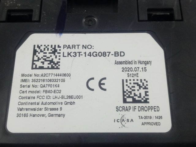 Купить LK3T14G087BD Ford 